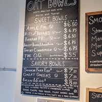 Oatmeal menu at Oat Shop in Somerville