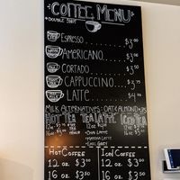 Coffee and milk alternative options at Oat Shop in Somerville