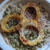 The harvest bowl at Oat Shop in Somerville