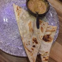 Half demolished vegan roti & satay at Silk Thai Restaurant in Preston