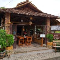 outside at Salween River Restaurant in Mae Hong Son