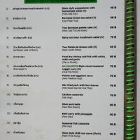 Burmese/Shan menu options. at Salween River Restaurant in Mae Hong Son