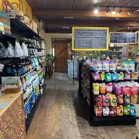 Snacks, supplements, and the (closed) entrance to the Table and Tonic Cafe at The Local Grocer in North Conway