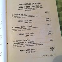 Menu, September 2017.  at Sirkus Föroyar  in Torshavn