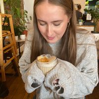 Banana biscoff latte  at Miranda Cafe in North London