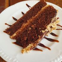 Peanut butter chocolate cake at Miranda Cafe in North London