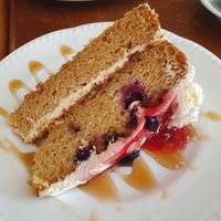Berry coconut cake at Miranda Cafe in North London