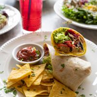Al Pastor Burrito Wrap at Miranda Cafe in North London