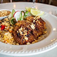 Crispy Chick'n Satay Bowl  at Miranda Cafe in North London