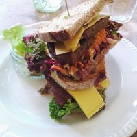 vegan Reuben sandwich at Miranda Cafe in North London