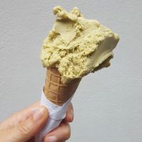 Pistachio flavour at La Gelatiera in London