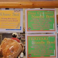 They feature the two vegan noodle bowls (in green). at Stony Ridge Uncommon Kitchen in Tahoe City