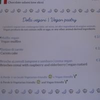 Vegan pastries menu at Caffe & Parole in Verona