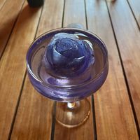 The Amethyst cocktail - gin, St. Germain, creme de violette, prosecco  at Jade Rabbit in Portland