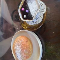 Pineapple bun and ube crème brûlée   at Jade Rabbit in Portland