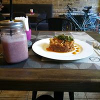 smoothie and bolognaise  at KOLO in Kyiv