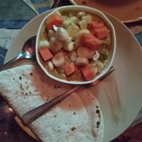 Navaratna Korma  with chapatti (sweet spicy)  at Ever Green Cafe in Hampi