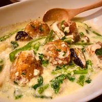 vegetable, meatball soymilk soup at Vegi Kitchen Gu Gu in Nagoya