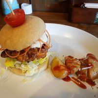 flavorful burgers at Vegi Kitchen Gu Gu in Nagoya