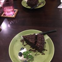 The chocolate brownie at Vegi Kitchen Gu Gu in Nagoya