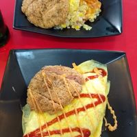 Fried rice with cutlet and omurice with cutlet at Sù Fǎn Zhēn SùShí 素返真素食 in Kaohsiung