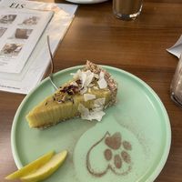 Lemon cheese cake, chocolate and cherry cake and iced coffee at Katzentempel - Nürnberg in Nuremberg
