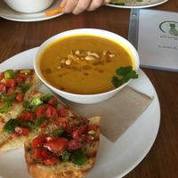 Thai Carrot Soup with bruschetta  at Katzentempel - Nürnberg in Nuremberg