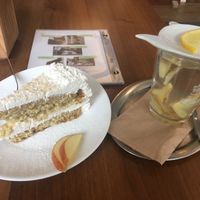 Best cake I’ve had in Germany with ginger tea at Katzentempel - Nürnberg in Nuremberg