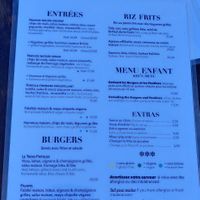 Menu at L'Innocent in Riviere-du-loup