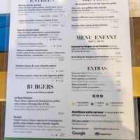 Menu at L'Innocent in Riviere-du-loup