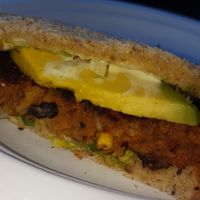 Black bean burger  at Just Juice in Houston