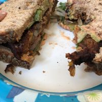 Black bean burger!  at Just Juice in Houston