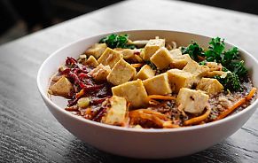 broth bowls! roasted tofu at CoreLife Eatery in New Hartford