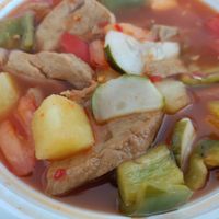 Sweet and sour 'chicken' at Rose Garden in Willemstad