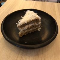 Torta de limón, coco y frutos secos at La Madriguera Consciente in Bogota