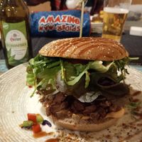 Jackfruit burger at Vins Vegan in Feistritz An Der Drau