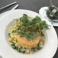 Vegan Summer veg risotto  at The Yard Kitchen in Penrith