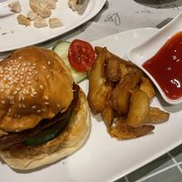 Tempeh burger   at Tulasi Vegetarian in Ubud