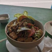 Filling tasty tofu rice bowl. The owner is so lovely and friendly too at Tulasi Vegetarian in Ubud