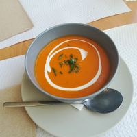 Sopa de tomate at Veggie Cafe in Albufeira