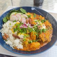 Caril de legumes, prato do dia at Veggie Cafe in Albufeira