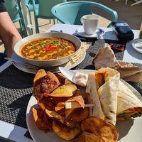 Roasted veg and hummus wrap at Veggie Cafe in Albufeira