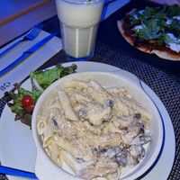 Delicious no chicken pasta! at Veggie Cafe in Albufeira