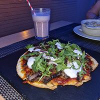 Pizza was so filling! at Veggie Cafe in Albufeira