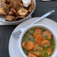 Starter: fried sweet potato and portuguese carrots   at Veggie Cafe in Albufeira
