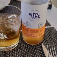 Peach and ginger soft drink at Veggie Cafe in Albufeira