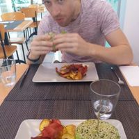 Quinoa and Beetroot Burger at Veggie Cafe in Albufeira