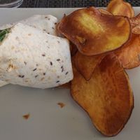 grilled vegetables wrap w/ hummus... just TOP at Veggie Cafe in Albufeira