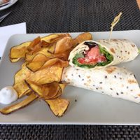 Wrap and crisps  at Veggie Cafe in Albufeira