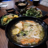 Noodles in clay pot  at Dà ZìRán Shū Shí 大自然蔬食 - Nature's Finest  in Kaohsiung